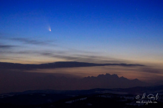 Kométa Panstarrs nad Tatrami